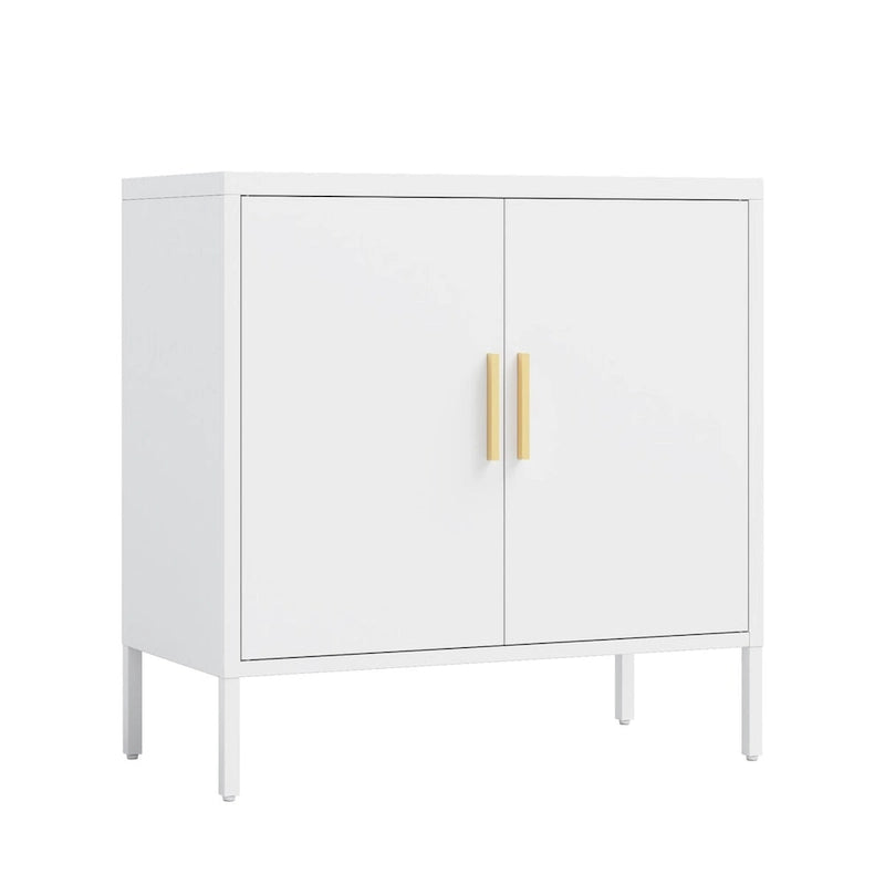 Armoire de rangement métallique avec 2 portes et 2 étagères réglables, armoire de rangement de garage verrouillable en acier, armoire de classement en métal