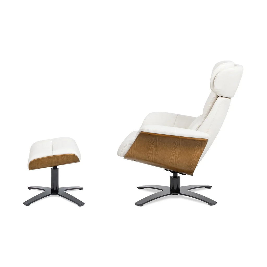 Jovan 31.5 Genuine Leather Recliner Lounge Chair with Ottoman