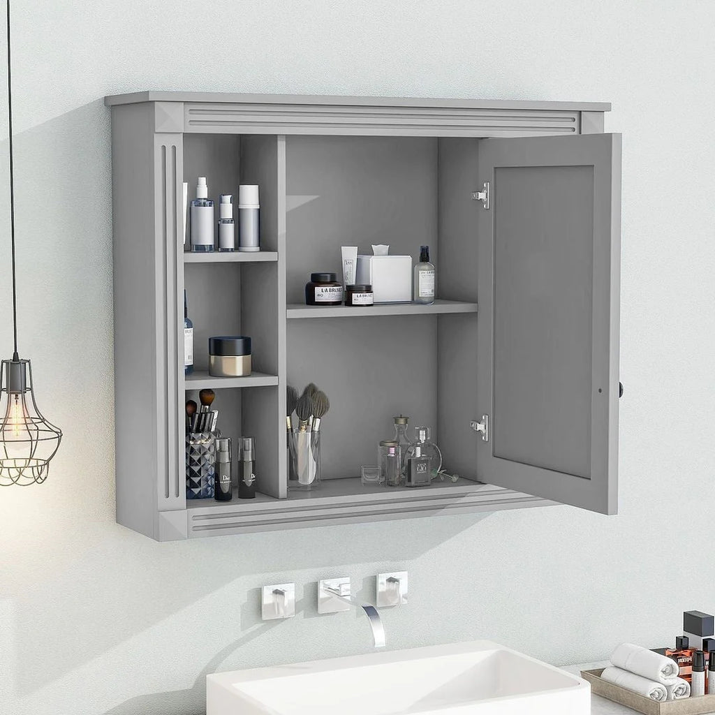 36'' Modern Bathroom Vanity with Top Sink and Mirror Cabinet,2 Doors and 2 Drawers