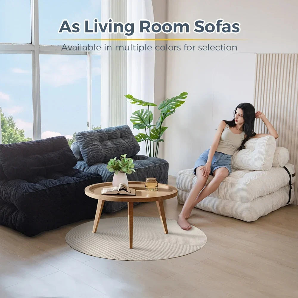8 Corduroy Folding Couch Sofa Bed,Single