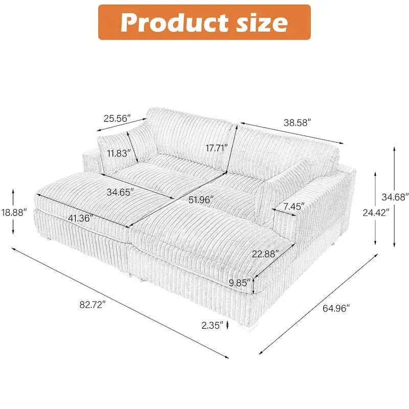 Canapé modulaire en tissu pour salon et chambre à coucher