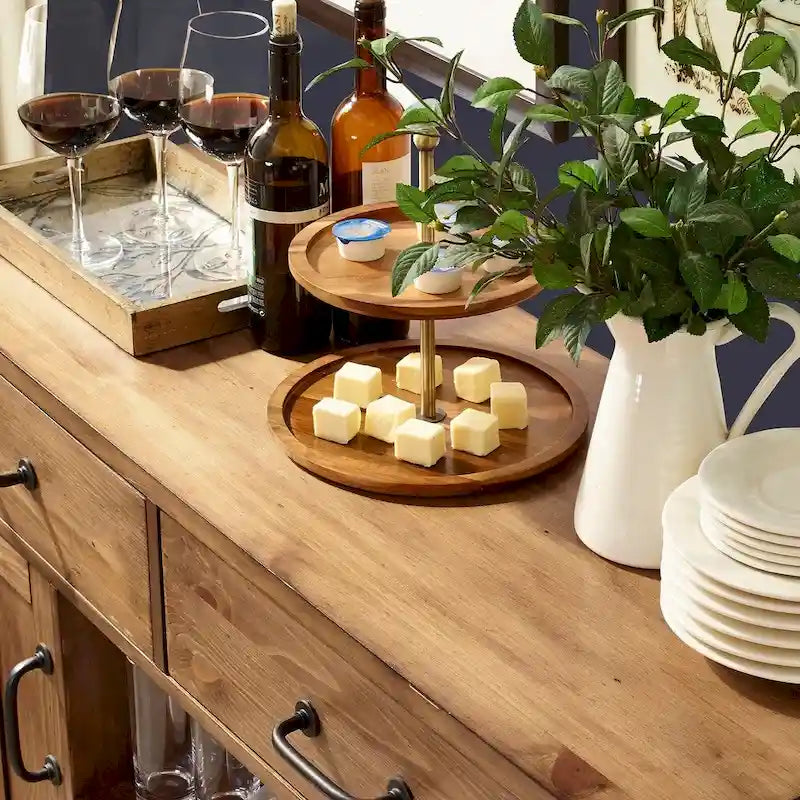 Crosley Roots Natural Finish Buffet - 52  W x 18  D x 36  H