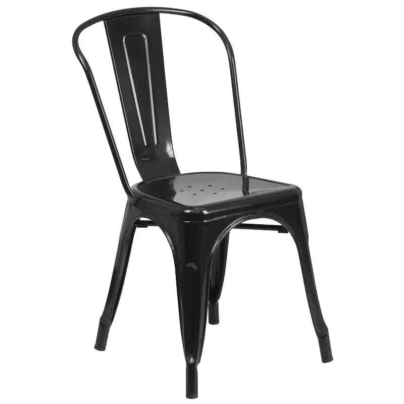 Flash Furniture Commercial Grade 23.75 Square Metal Indoor-Outdoor Table Set with 2 Stack Chairs