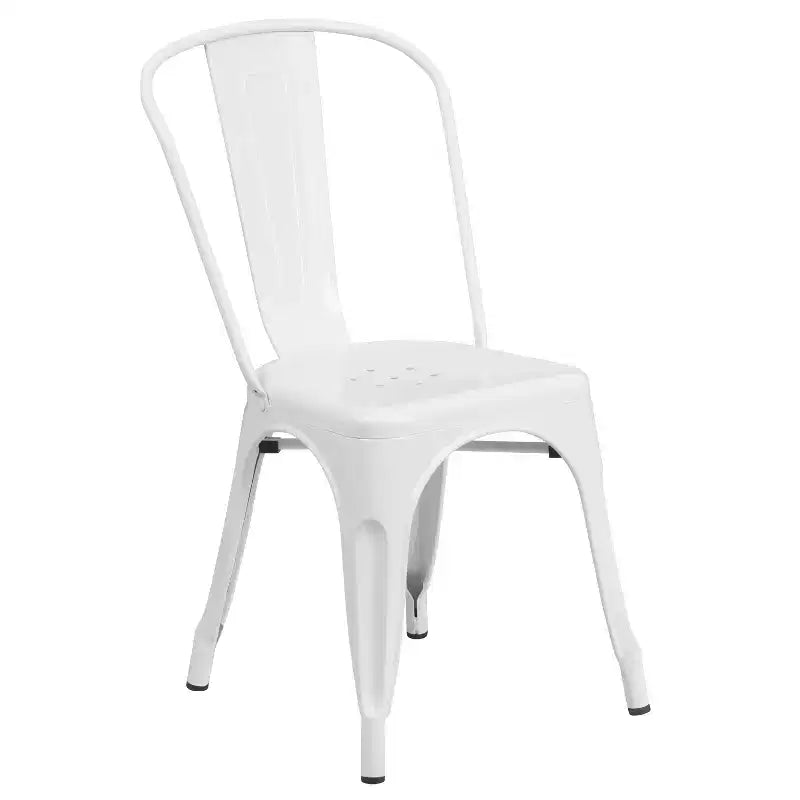 Flash Furniture Commercial Grade 23.75 Square Metal Indoor-Outdoor Table Set with 2 Stack Chairs