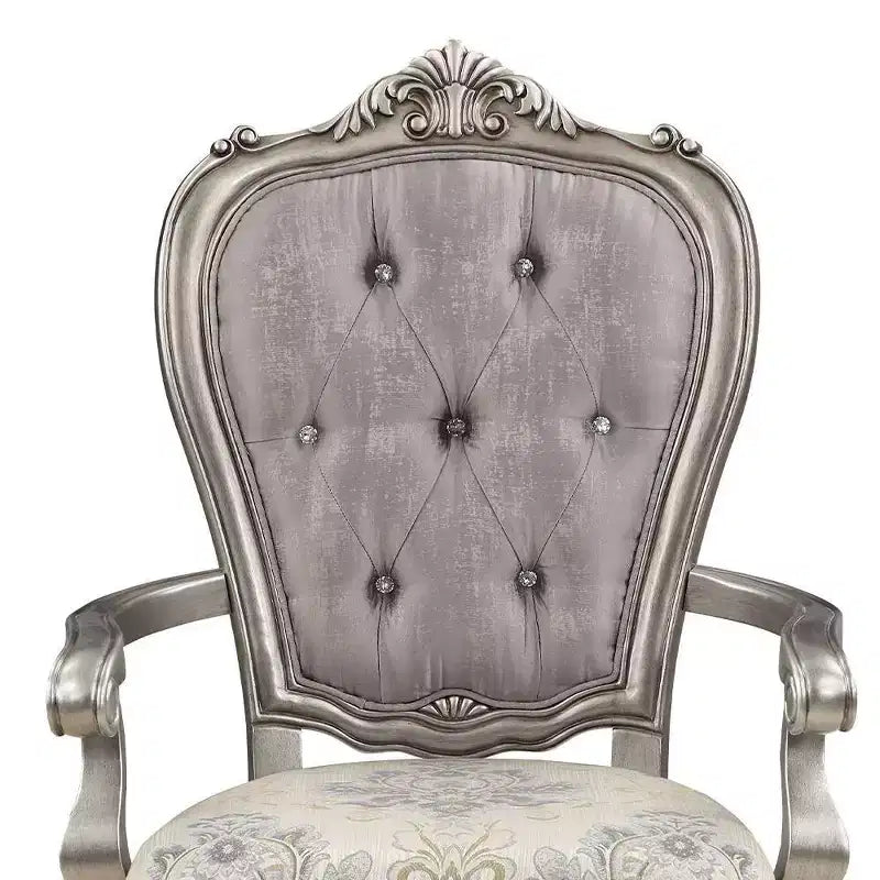 23.25 Chaise de salle à manger Ariadne en velours et finition platine antique - Acme Furniture