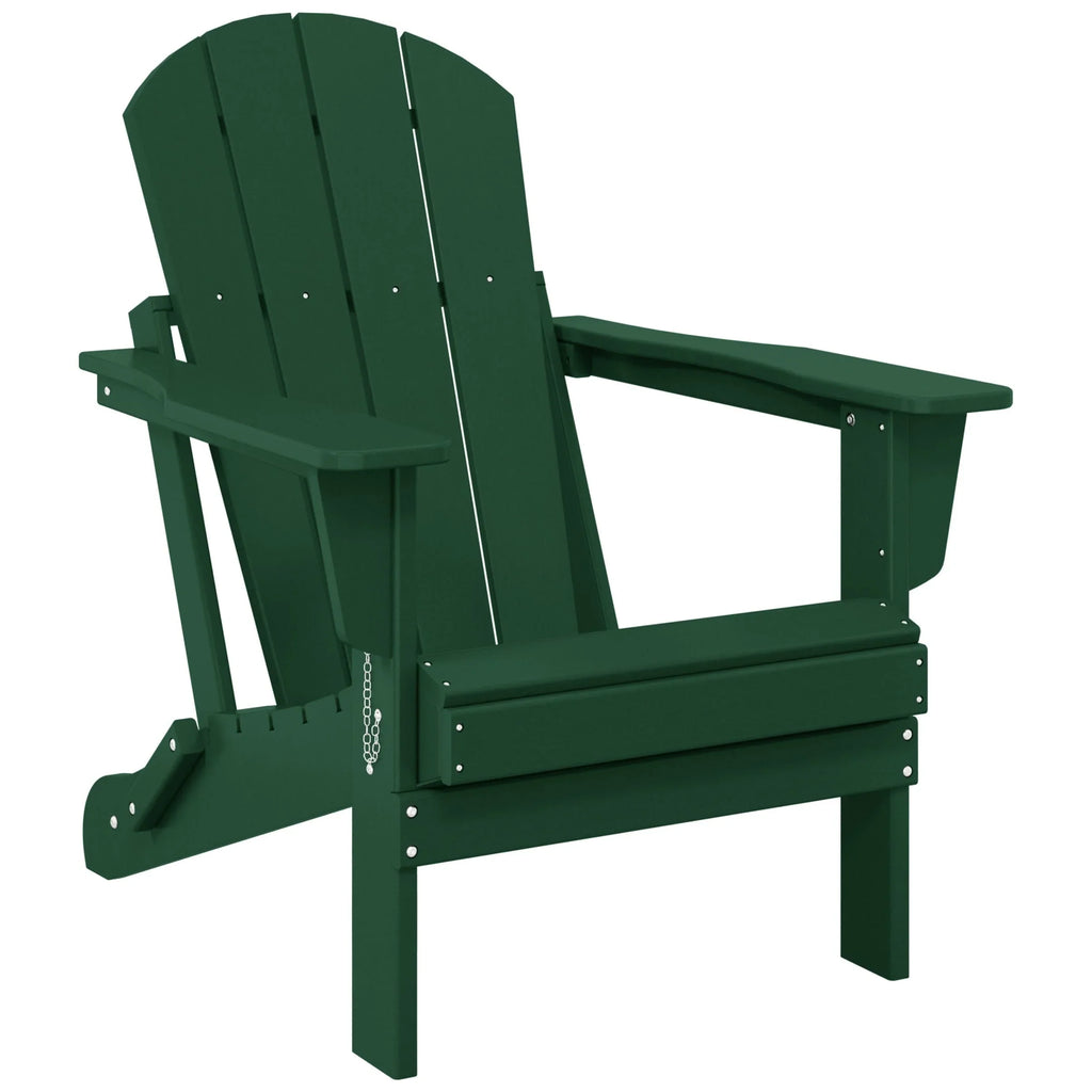 Polytrends Laguna Fade Resistant All Weather Outdoor Patio Folding Adirondack Chair