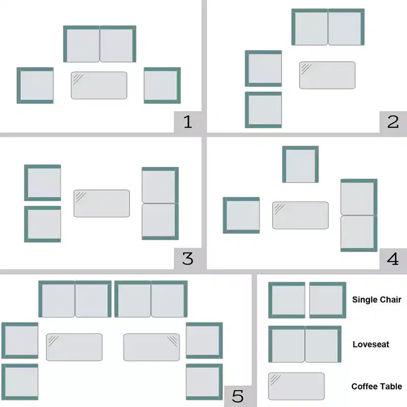 Costway 8PCS Rattan Patio Furniture Set Cushioned Sofa Chair Coffee Table Red\Brown\Turquoise