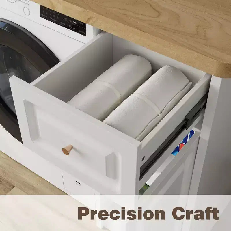 82.6'' Plan de travail pour buanderie avec étagère réglable et tiroir, plan de travail pour lave-linge sèche-linge pour buanderie