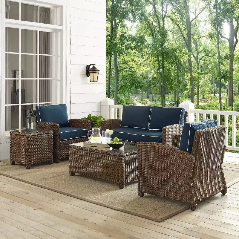 Bradenton 5pc Outdoor Wicker Conversation Set - Crosley