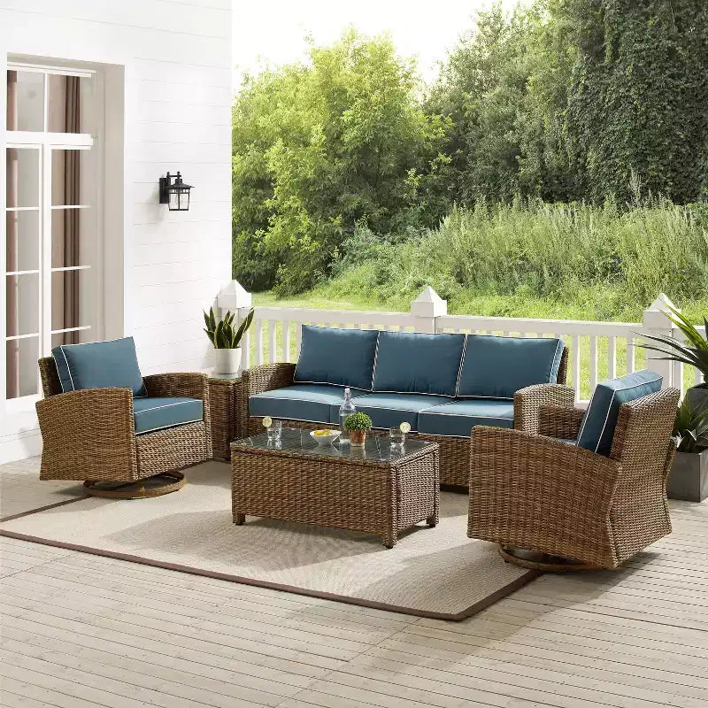 Crosley 5pc Bradenton Steel Outdoor Patio Conversation Furniture Set