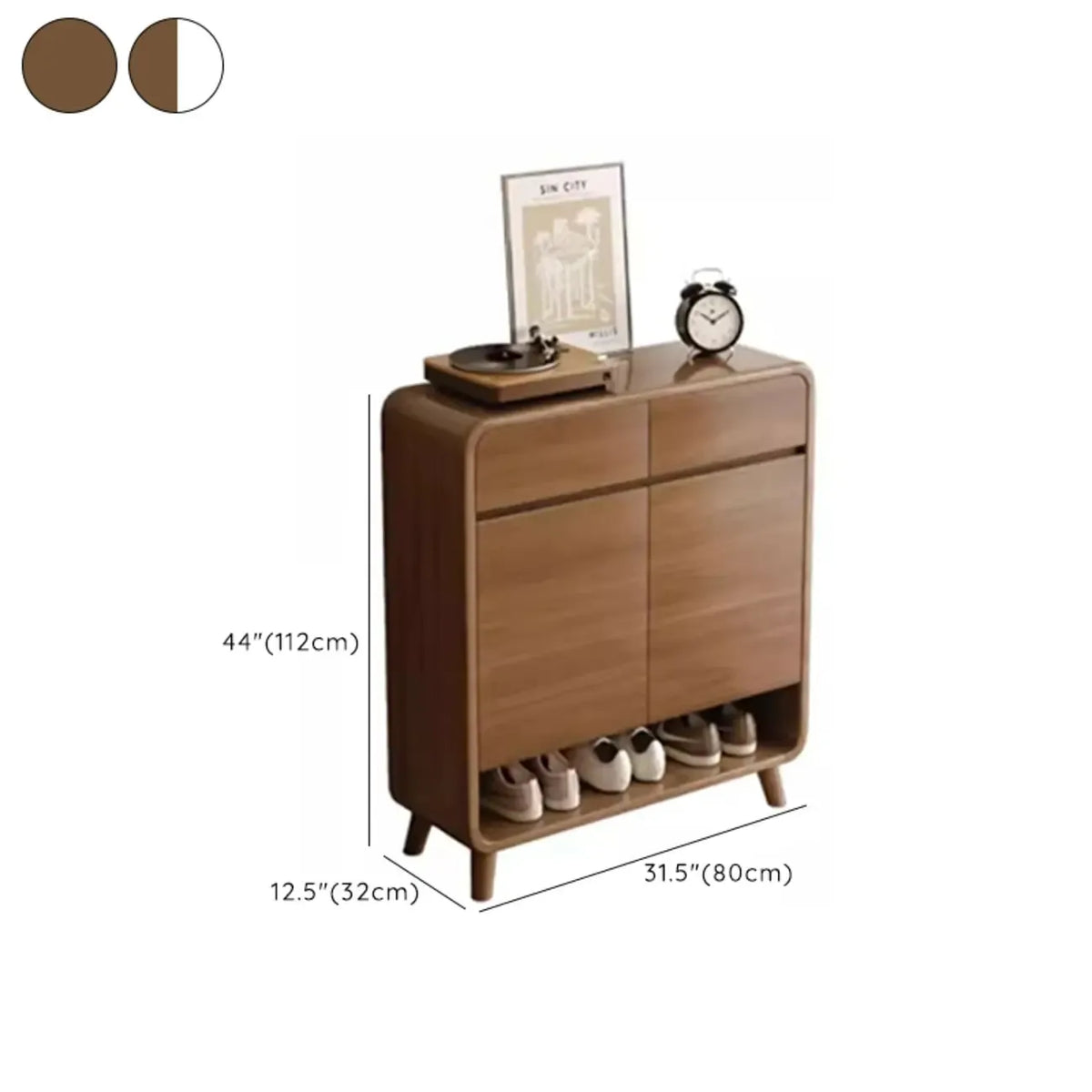 Modern Wood Hallway Medium Shoe Storage Cabinet