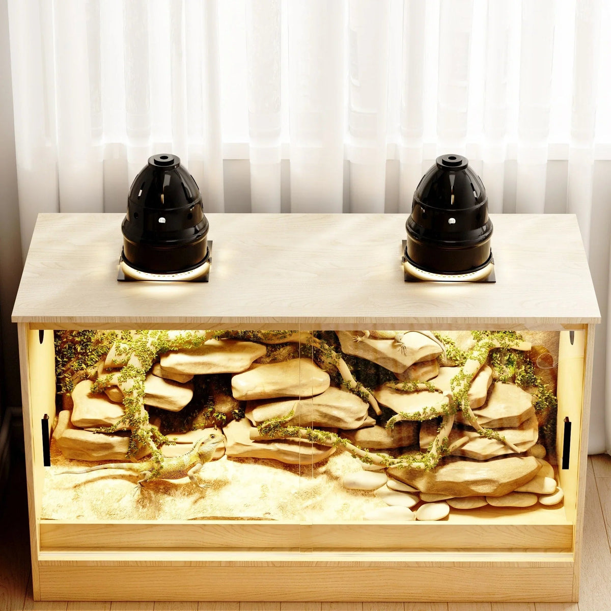 Habitat pour reptiles - Terrarium spacieux pour lézards, serpents et plus - 47,2