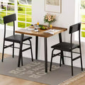 Ensemble petite table à manger pour 2 personnes, ensemble de 3 pièces avec 2 chaises rembourrées, table de petit-déjeuner pour petit espace, salle à manger, appartement, restaurant