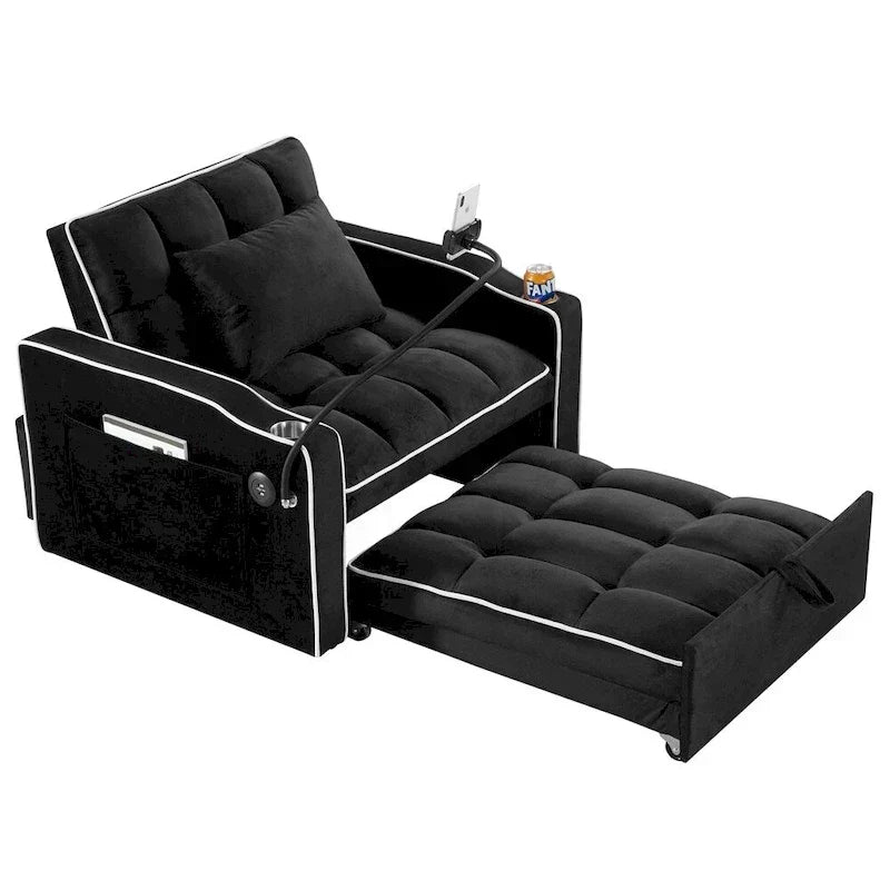 Convertible Sleeper Chair Sofa Bed Adjustable Pull Out Sleeper Chair