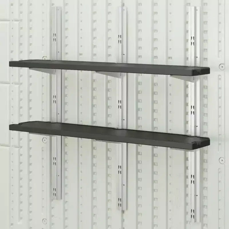 Suncast Abri vertical 6 étagères, kit de rangement mural extérieur peu encombrant, noir