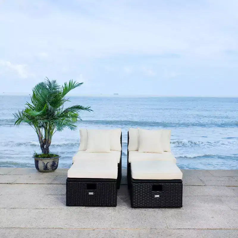 Pramla Sette & Ottoman Patio Set - Indoor/Outdoor - PAT7515 - Safavieh