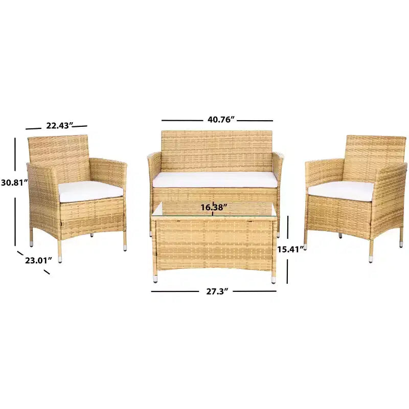 Bandele 4 Piece Living Set - Indoor/Outdoor - PAT7506 - Safavieh