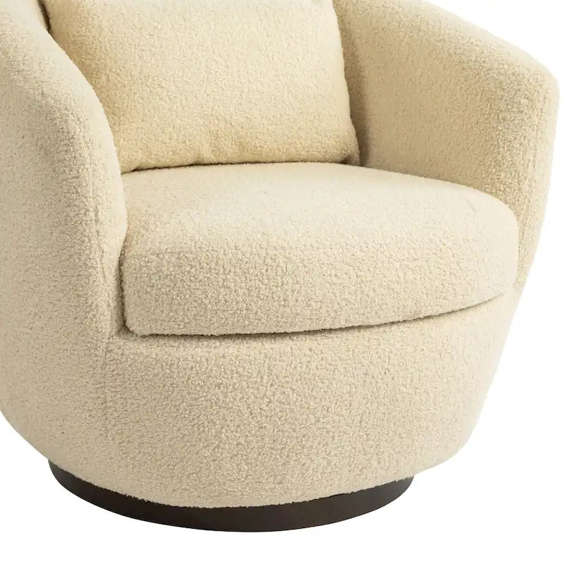 Upholstered Swivel Barrel Armchair with Storage Modern Living Room Side Chair for Bedroom/Office/Reading Spaces