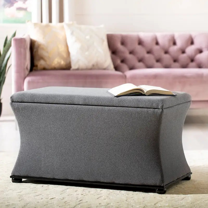 Cream Linen Storage Bench - 36 W x 19 D x 21 H