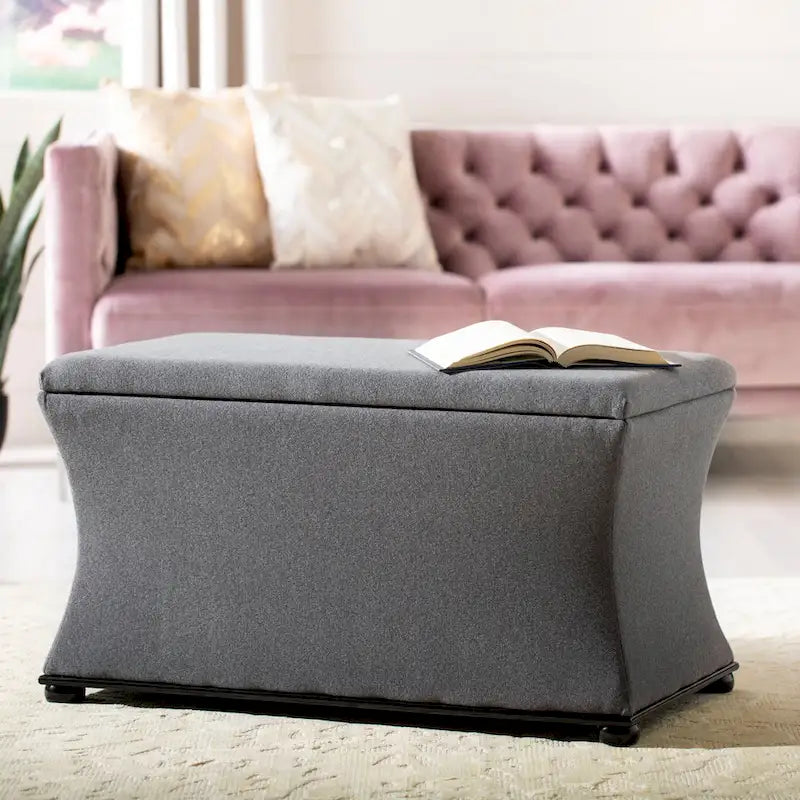 Cream Linen Storage Bench - 36 W x 19 D x 21 H
