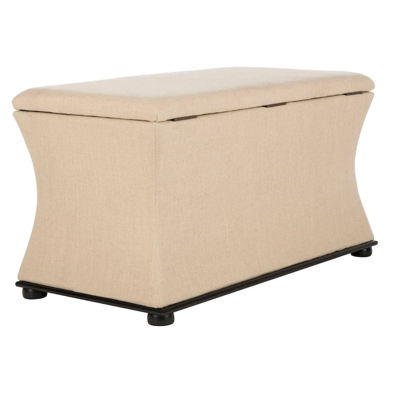 Cream Linen Storage Bench - 36 W x 19 D x 21 H
