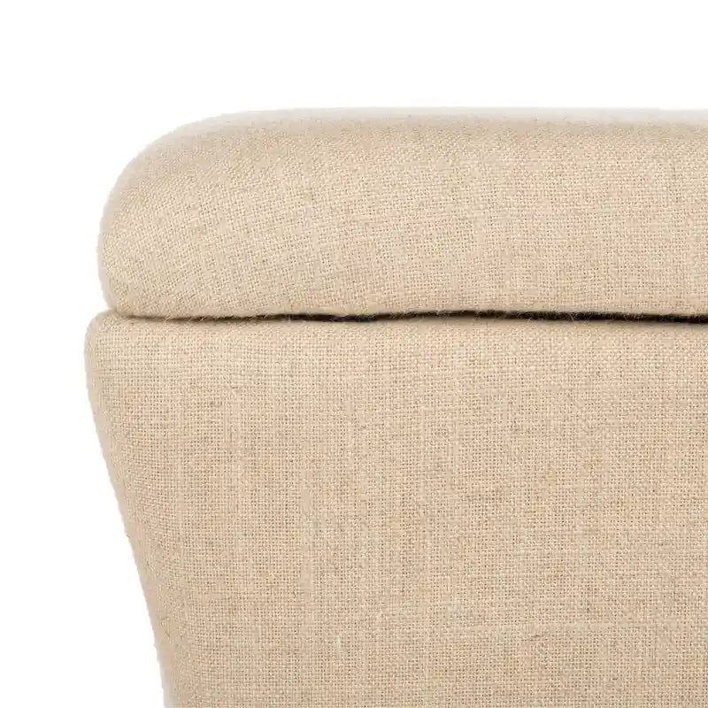 Banc de rangement en lin crème - 36 L x 19 P x 21 H