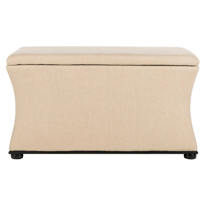 Banc de rangement en lin crème - 36 L x 19 P x 21 H