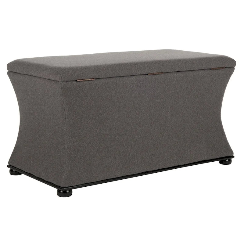 Banc de rangement en lin crème - 36 L x 19 P x 21 H