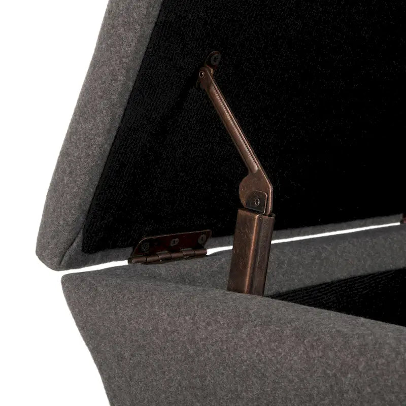 Banc de rangement en lin crème - 36 L x 19 P x 21 H