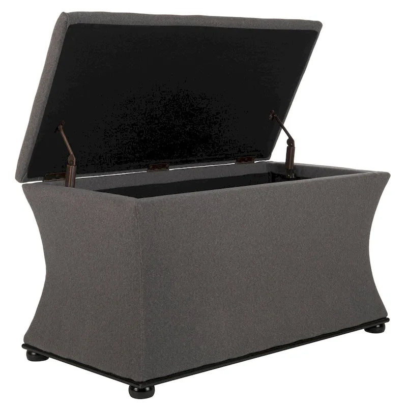 Banc de rangement en lin crème - 36 L x 19 P x 21 H
