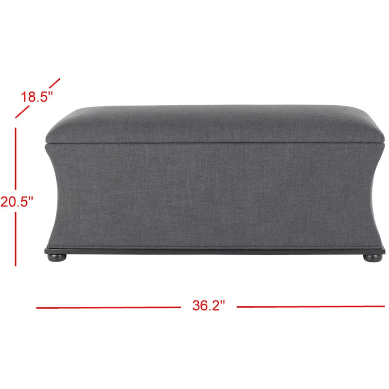 Banc de rangement en lin crème - 36 L x 19 P x 21 H