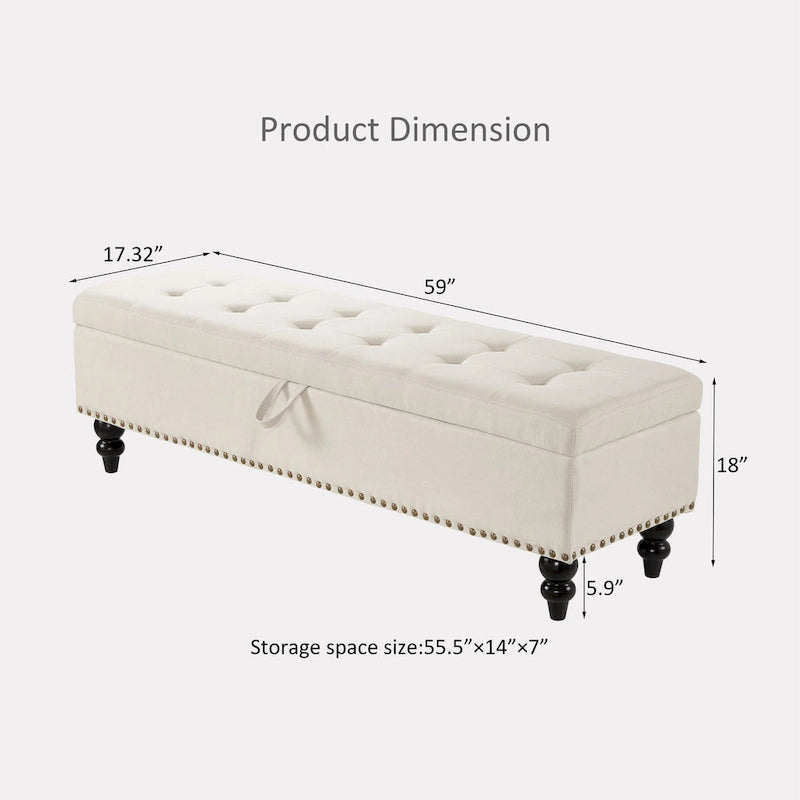 Banc de lit 59 avec rangement
