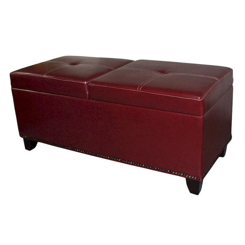 Banc de rangement et table basse relevable en similicuir de 38 cm