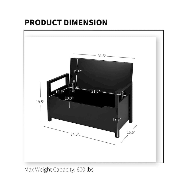 Banc de rangement à chaussures en bois pour entrée, chambre et salon