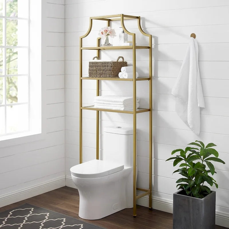 Over-the-Toilet Space Saver with Tempered Glass Shelves