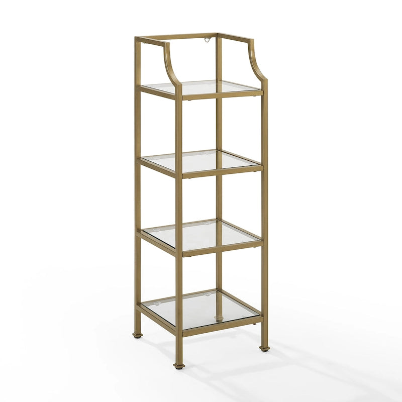 Étagère courte avec tablettes en verre trempé – 12,5 l x 12,5 P x 40 H