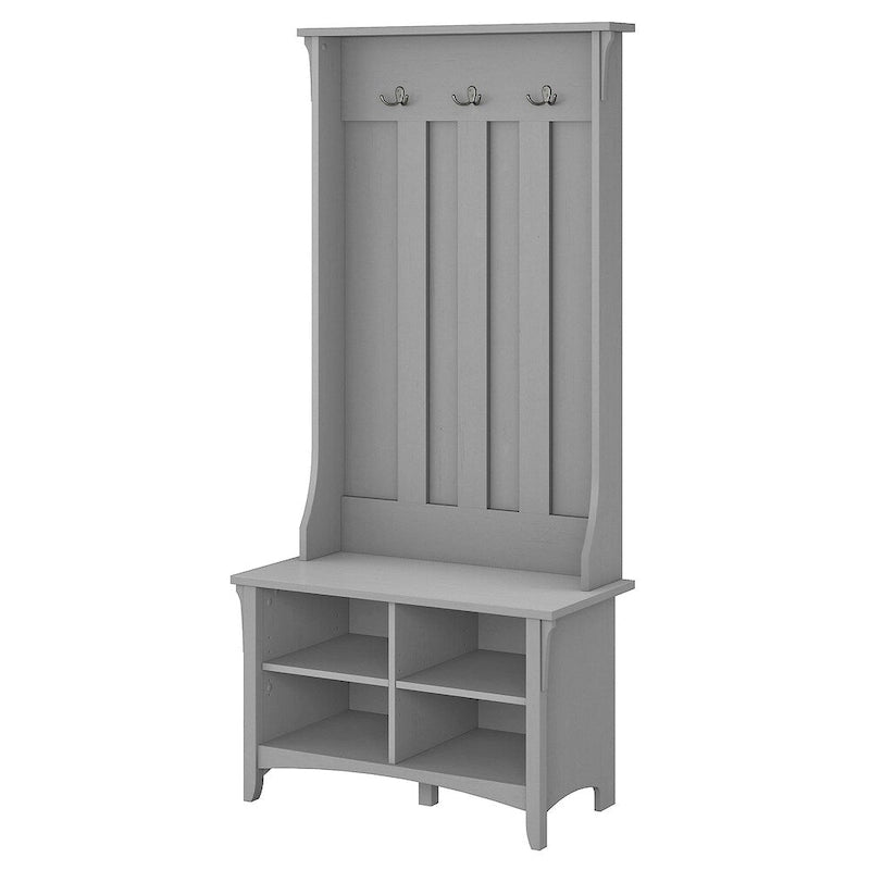 Porte-manteau avec banc de rangement gris Cape Cod - 31,73L x 15,75l x 68,12H