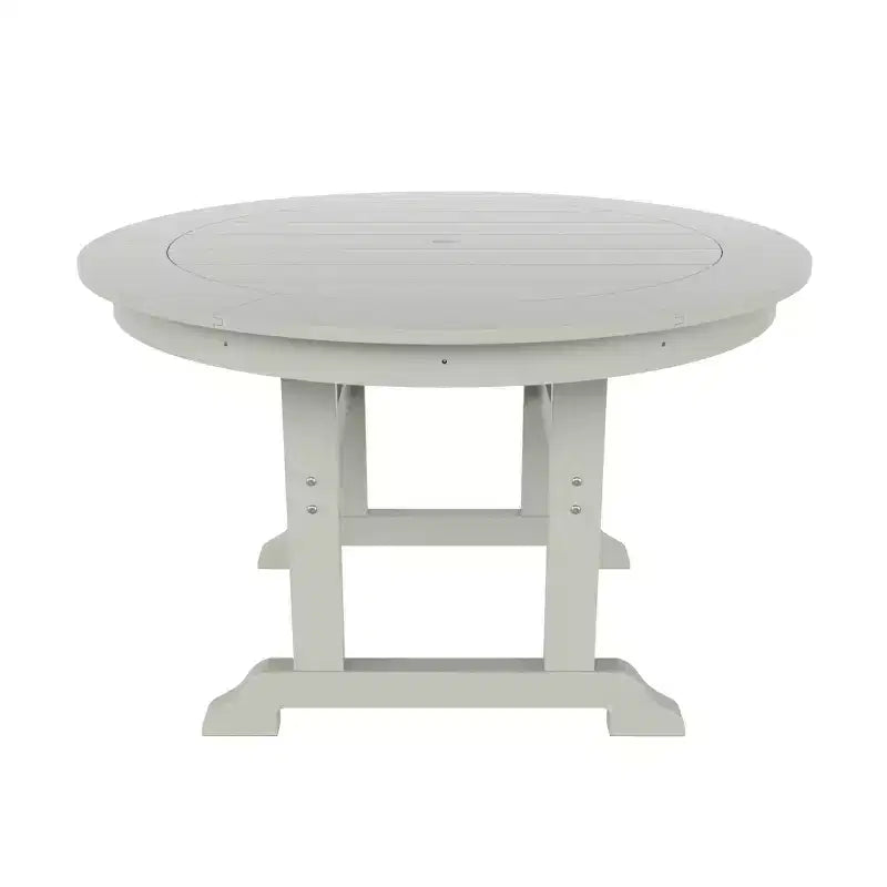 WestinTrends 5 Piece Outdoor Patio Dining Round Table and Shell Back Armchair Set