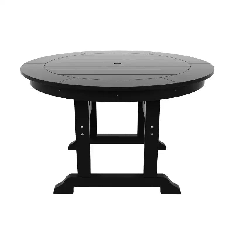 WestinTrends 5 Piece Outdoor Patio Dining Round Table and Shell Back Armchair Set