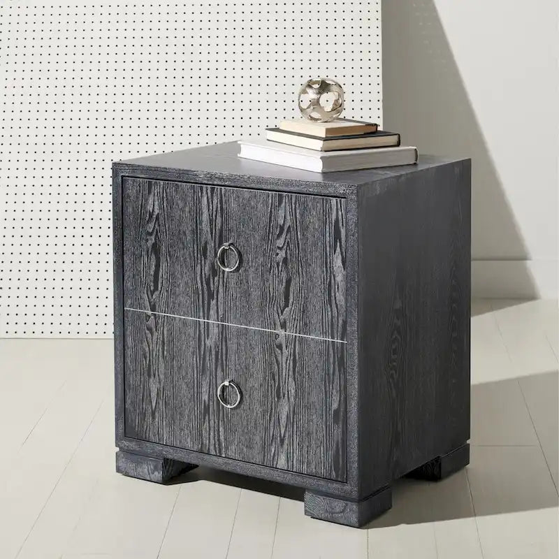 Commode laquée blanc et or - 24 L x 18 P x 26 H