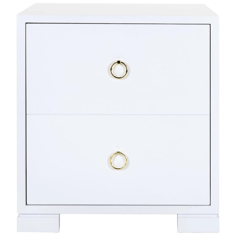 Commode laquée blanc et or - 24 L x 18 P x 26 H