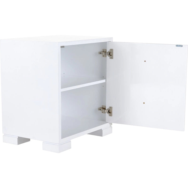 Commode laquée blanc et or - 24 L x 18 P x 26 H