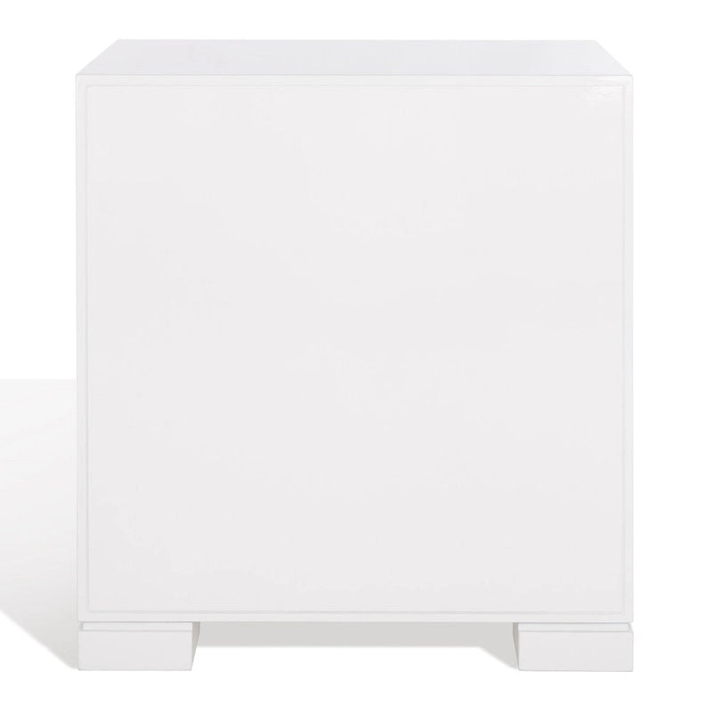 Commode laquée blanc et or - 24 L x 18 P x 26 H