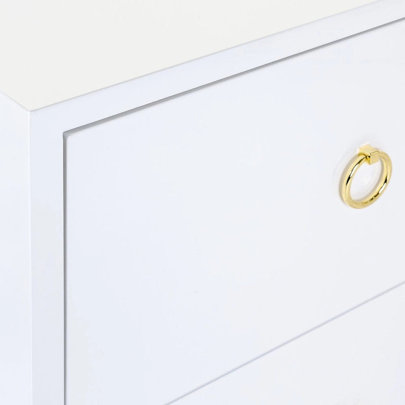 Commode laquée blanc et or - 24 L x 18 P x 26 H