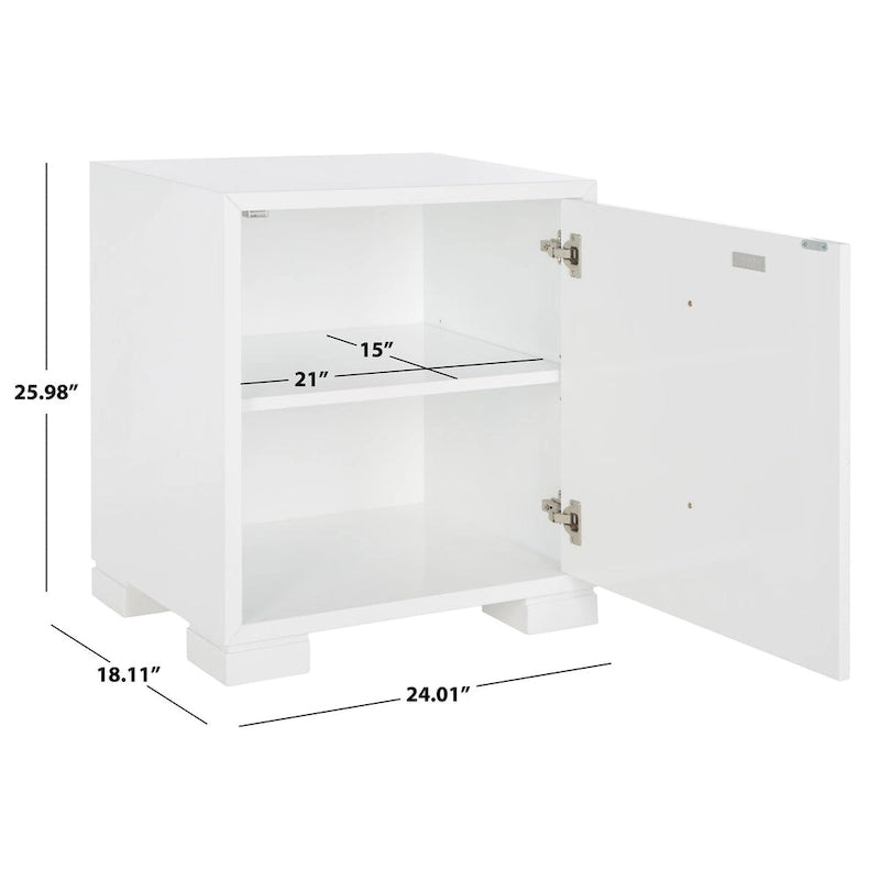 Commode laquée blanc et or - 24 L x 18 P x 26 H