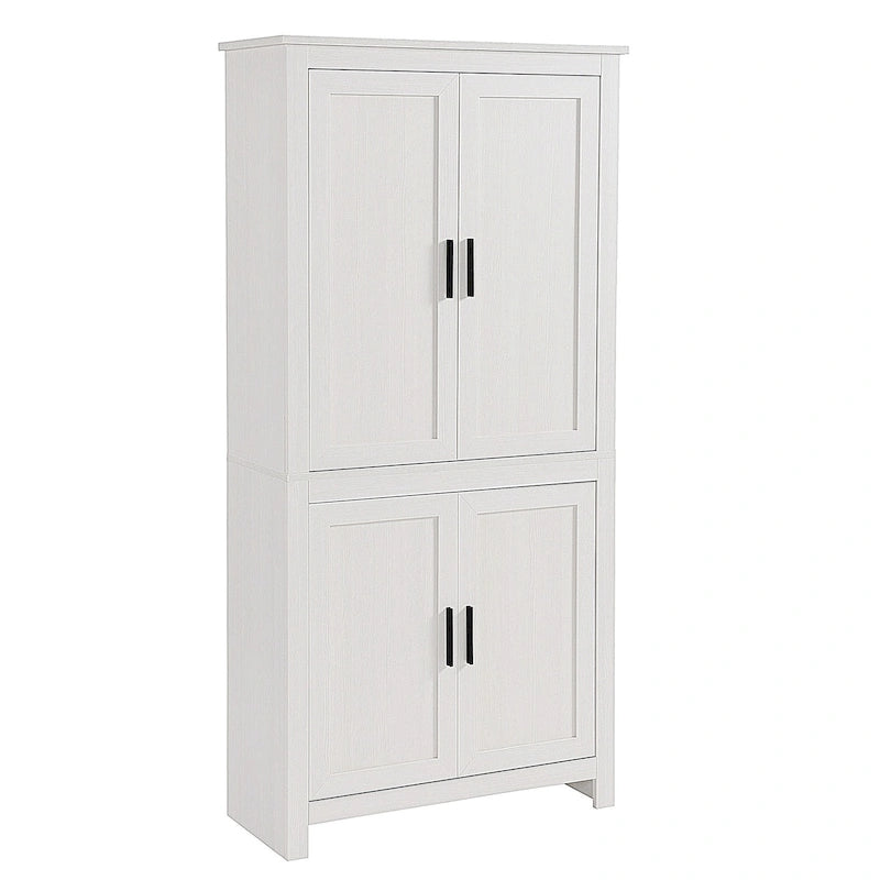 Garde-manger de cuisine autoportant de 162,5 cm à 4 portes avec 3 étagères réglables