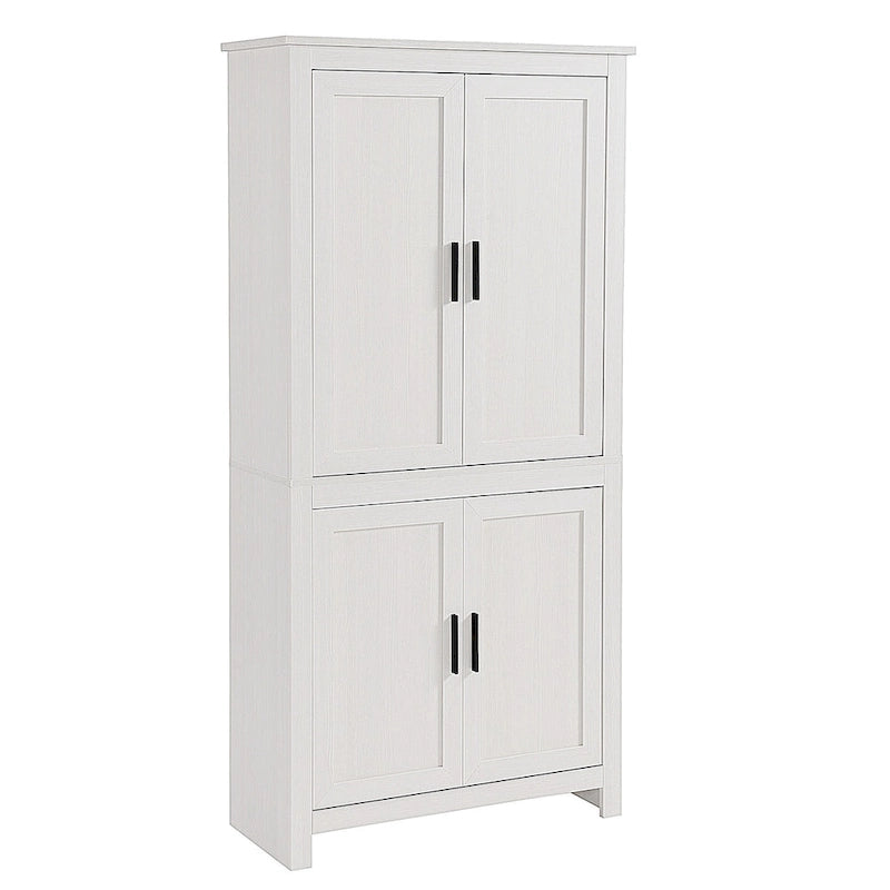 Garde-manger de cuisine autoportant de 162,5 cm à 4 portes avec 3 étagères réglables