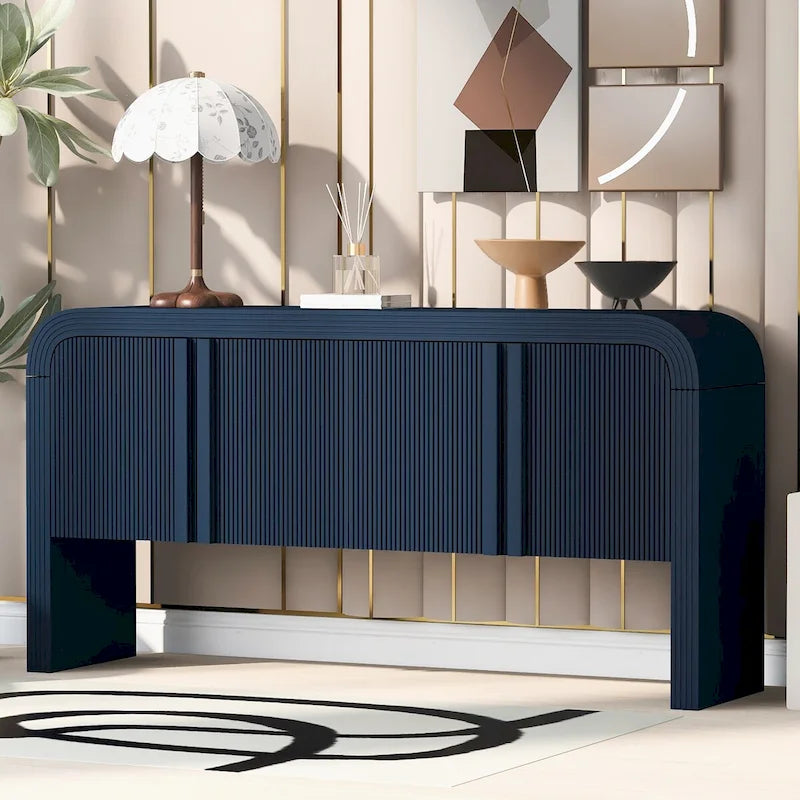 Meuble de rangement moderne à 4 portes en bois pour salon, entrée et couloir