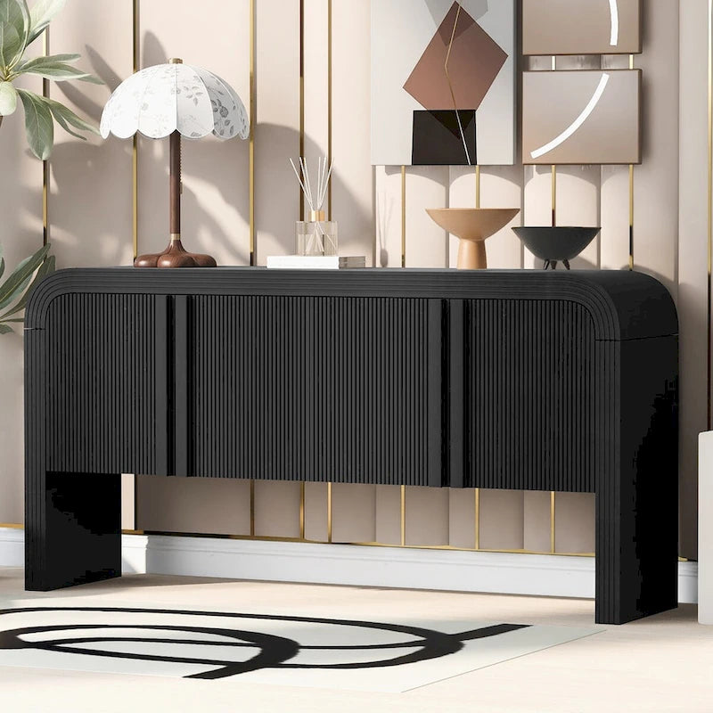 Meuble de rangement moderne à 4 portes en bois pour salon, entrée et couloir