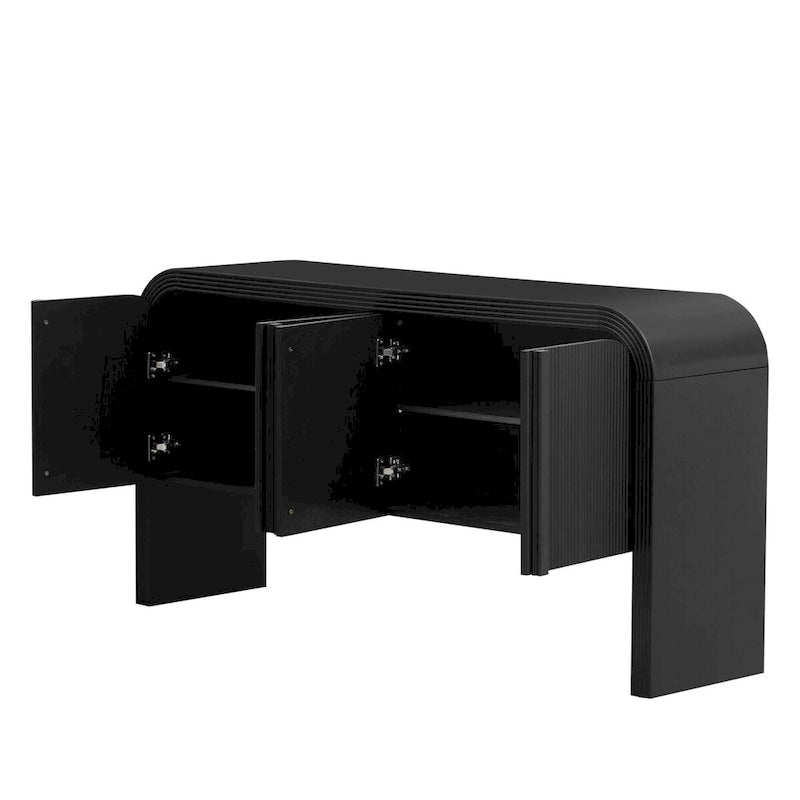 Meuble de rangement moderne à 4 portes en bois pour salon, entrée et couloir